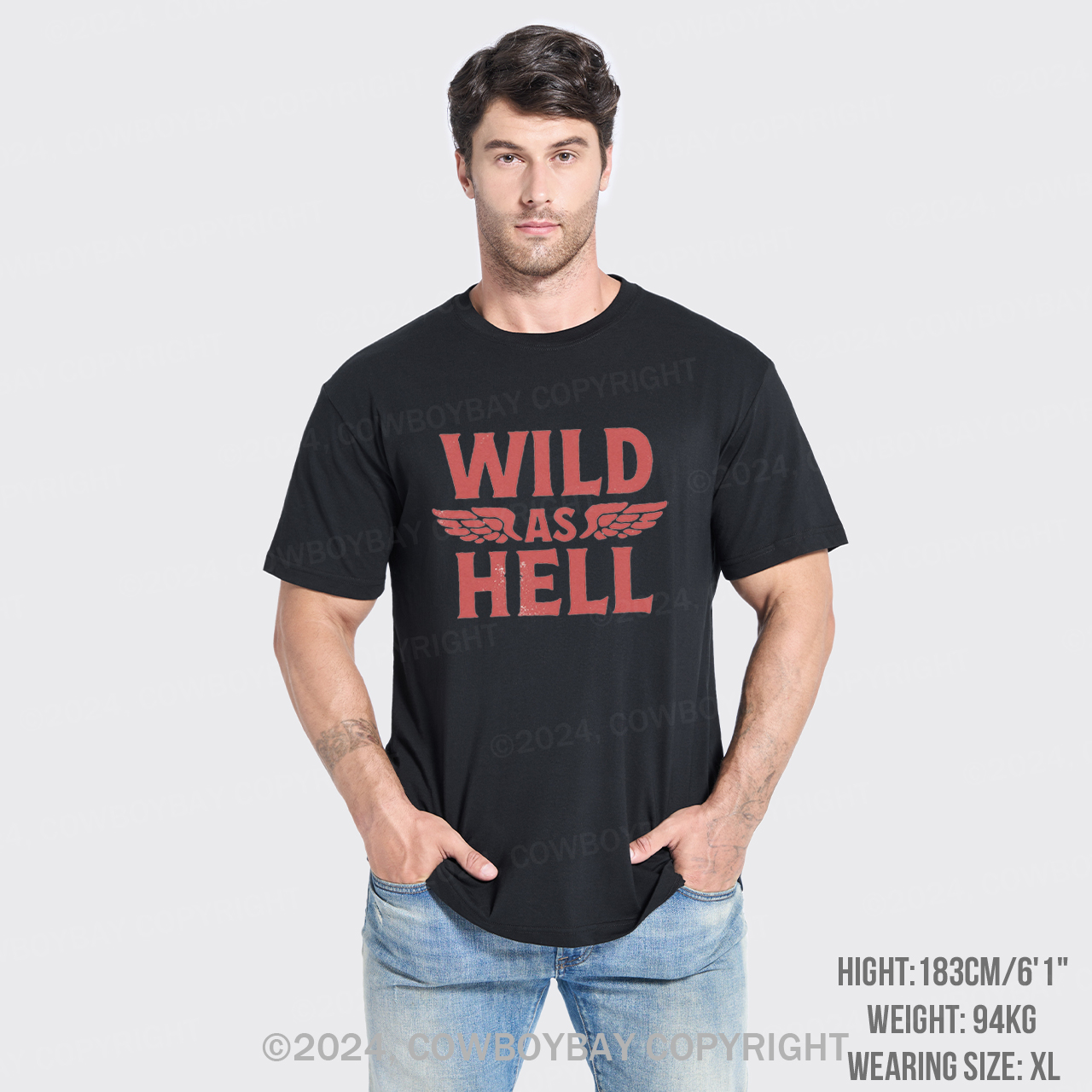 Wild As Hell Wings Rock N Roll Cowgirl T-Shirts