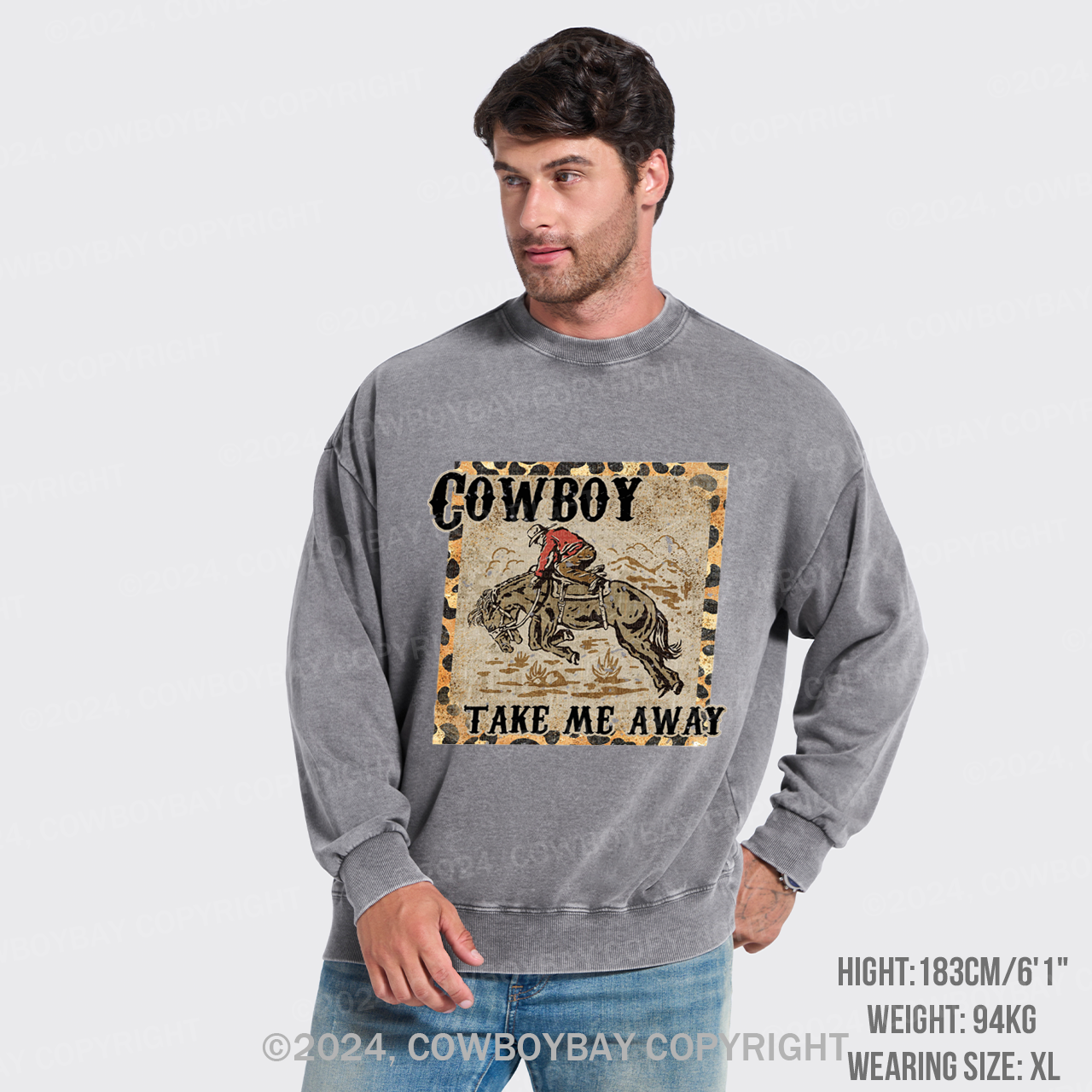 Cowboy Take Me Away,Western 90s Washed Sweatshirts