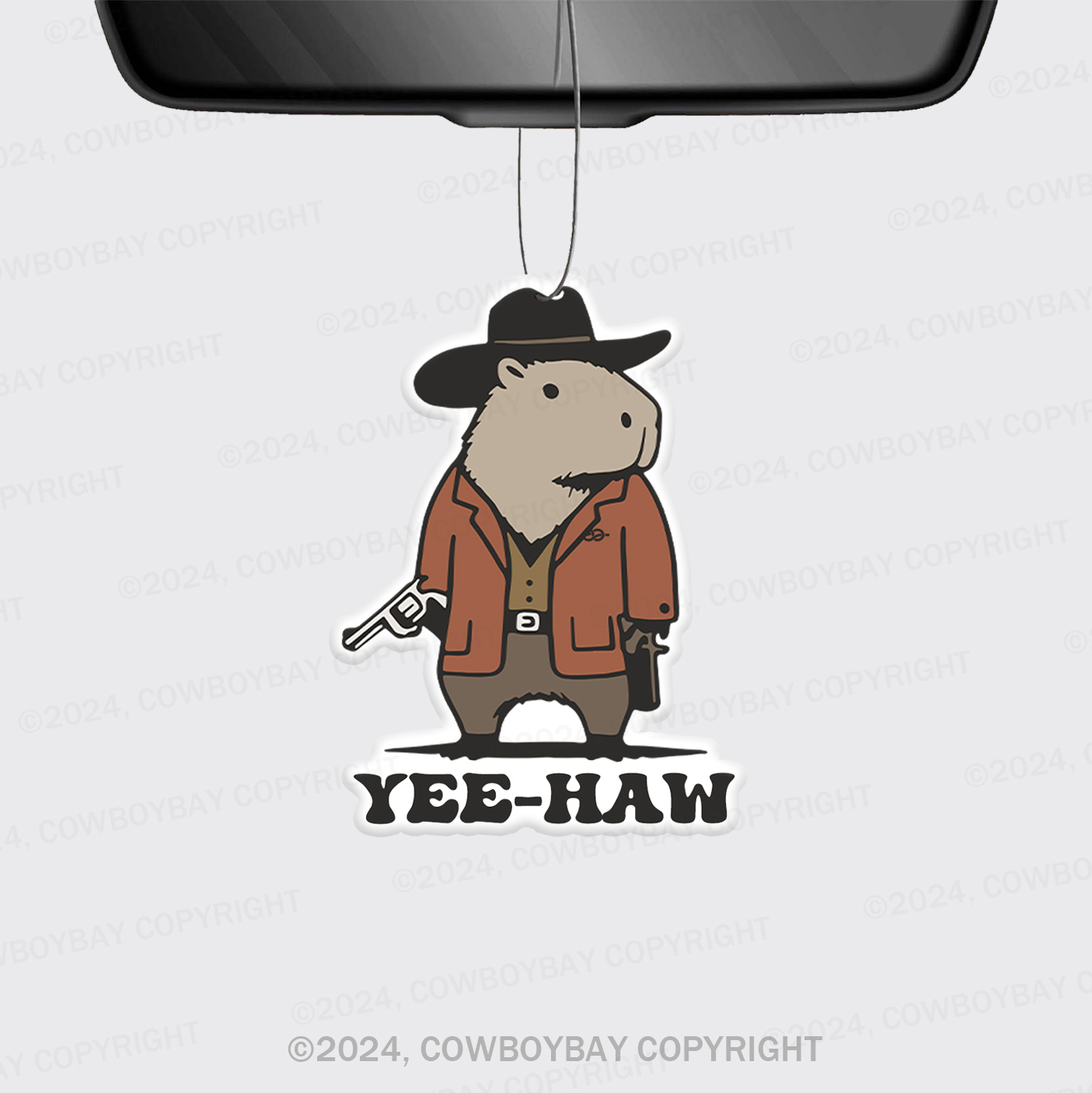 Funny Capybara Cowboy Car Air Freshener
