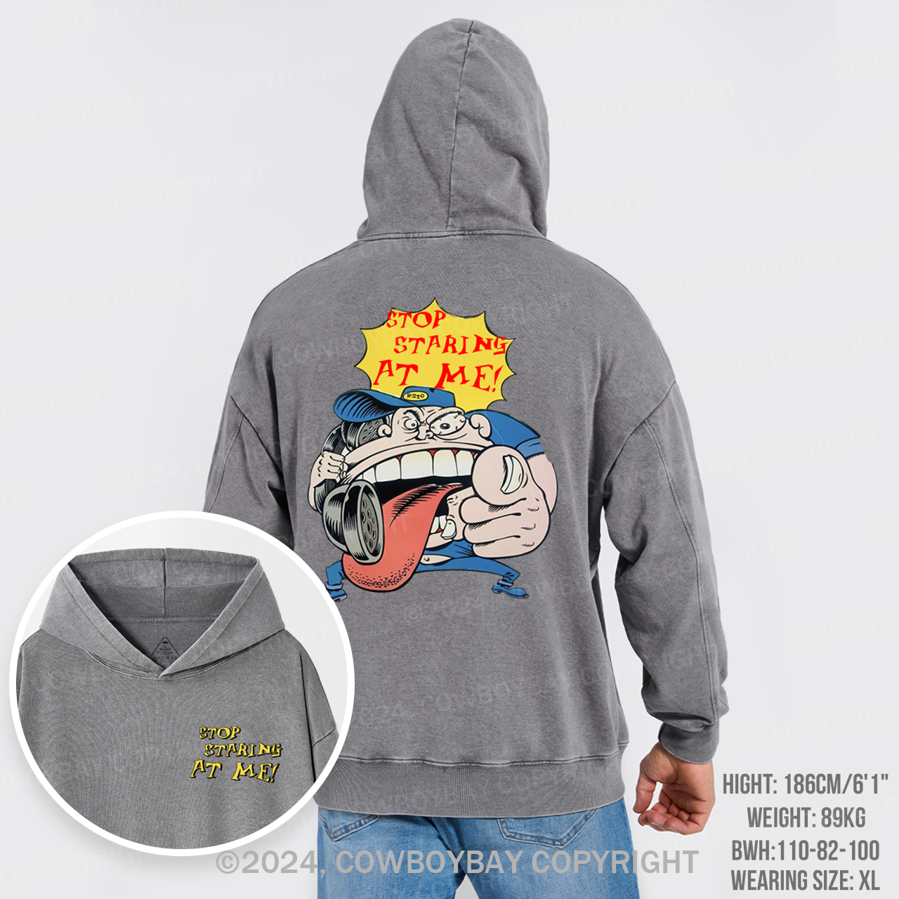 Stop Staring At Me Garment-Dye Hoodies