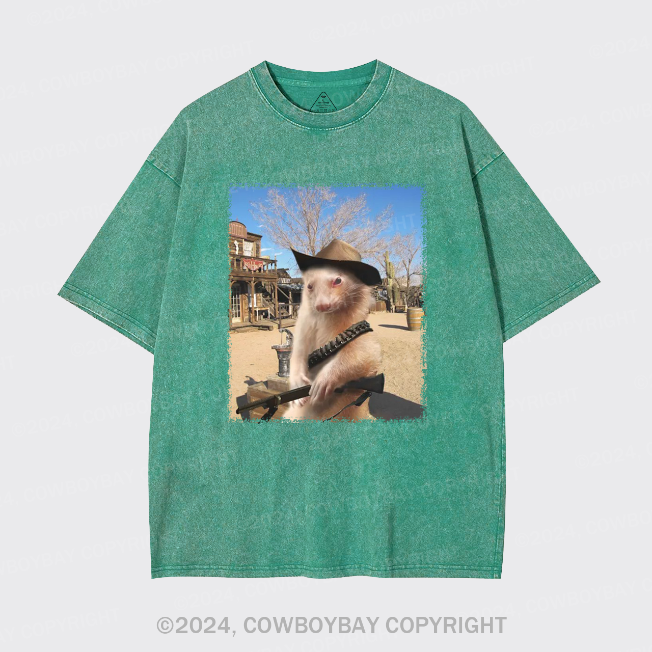 Funny Ferret Cowboy Garment-dye Tees