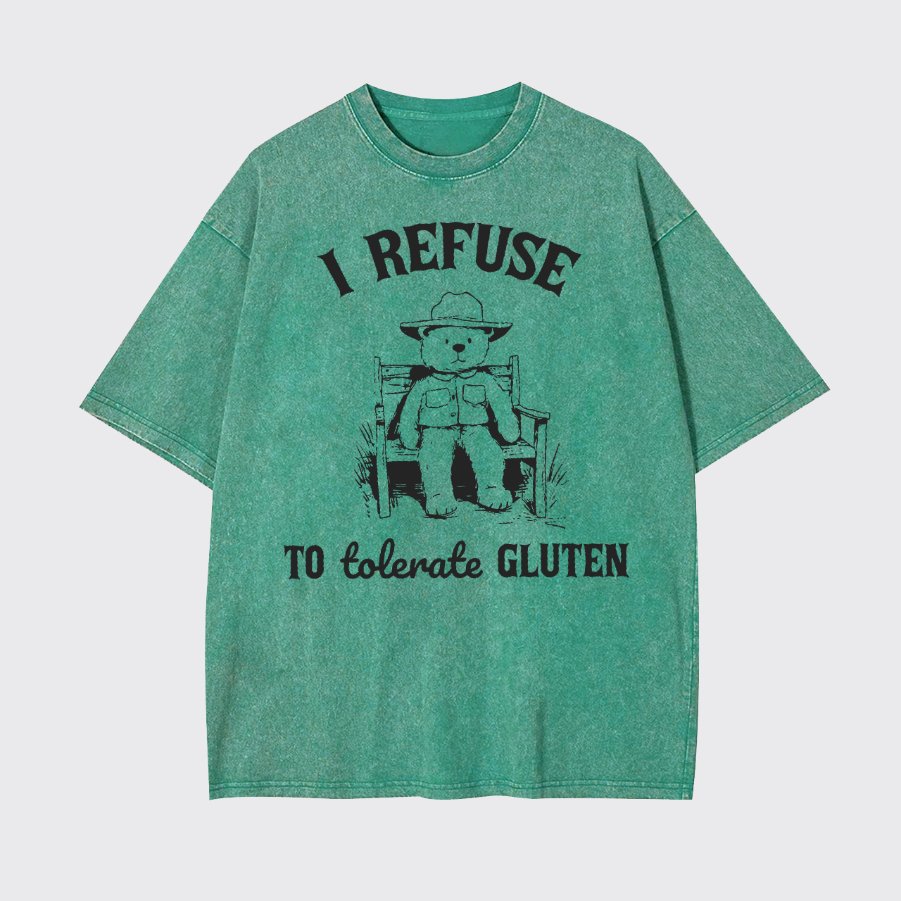 Bear Refuse to Tolerate Gluten Garment-dye Tees