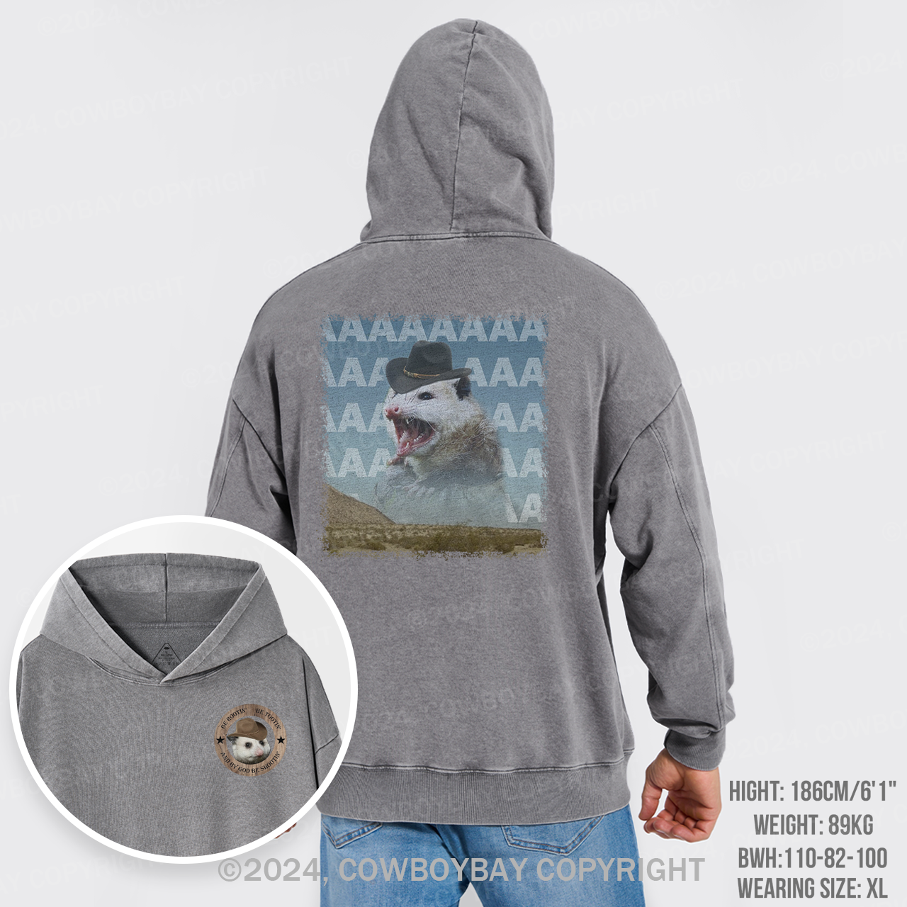 Be Rootin Be Tootin Be Shootin Possum Garment-Dye Hoodies
