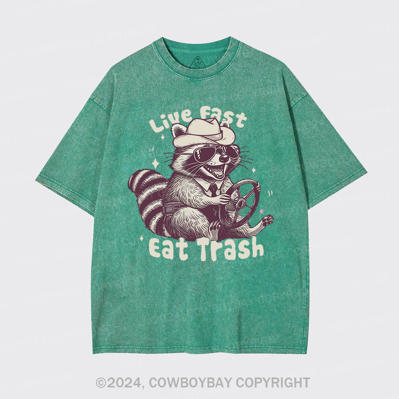 Live Fast Eat Trash Raccoon Garment-dye Tees