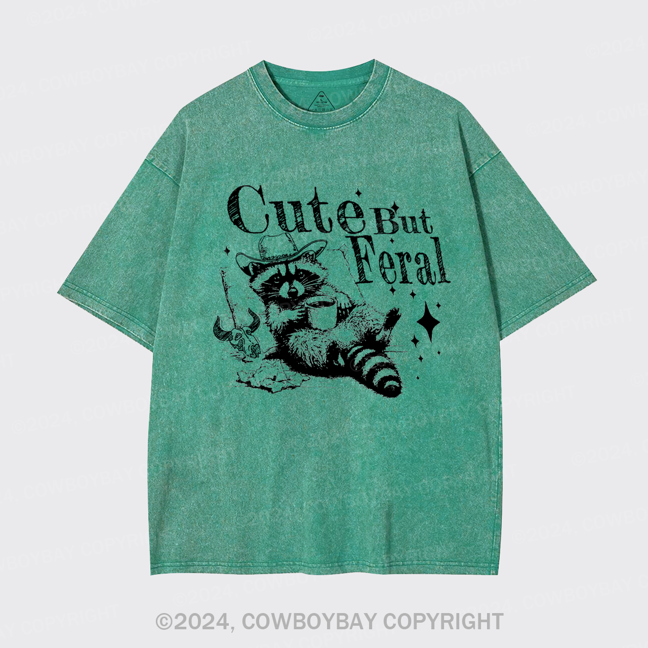 Cute but Feral Raccoon Garment-dye Tees