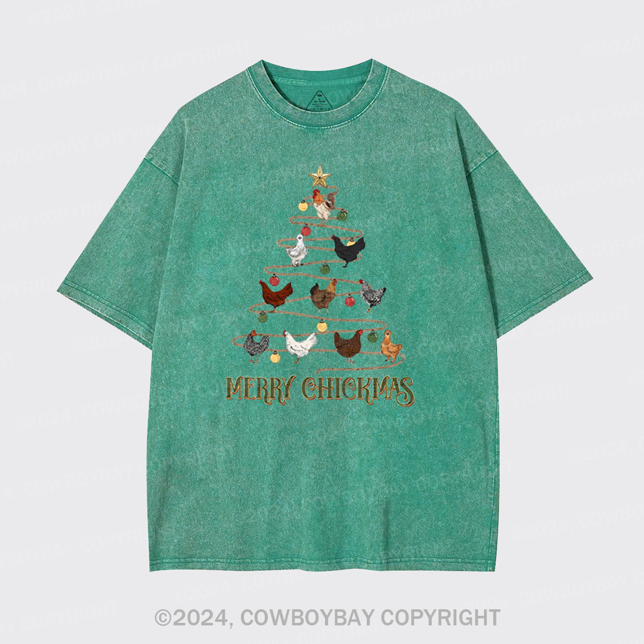 Christmas Chicken Vintage Garment-dye Tees