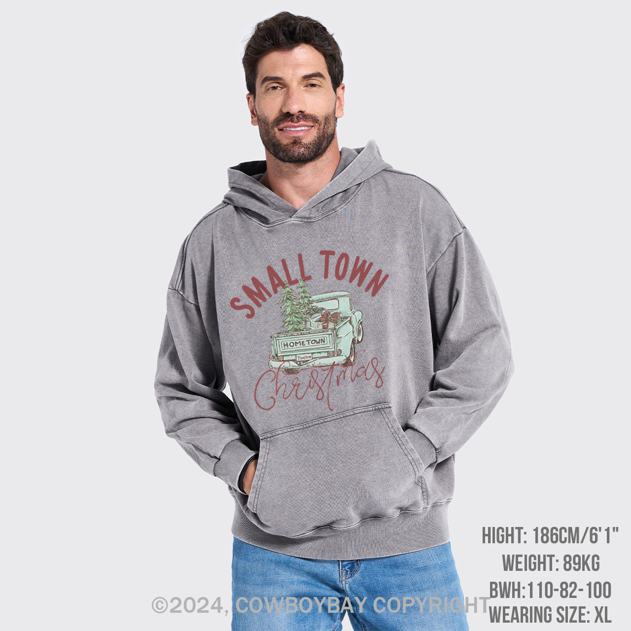 Small Town Christmas Garment-Dye Hoodies