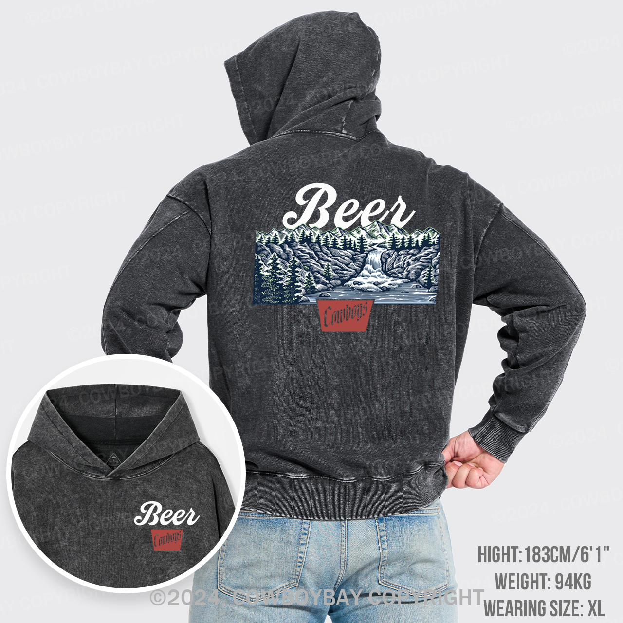 Beer Cowboys Garment-Dye Hoodies