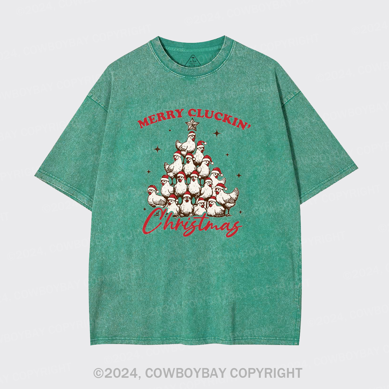 Merry Christmas Chickens Garment-dye Tees