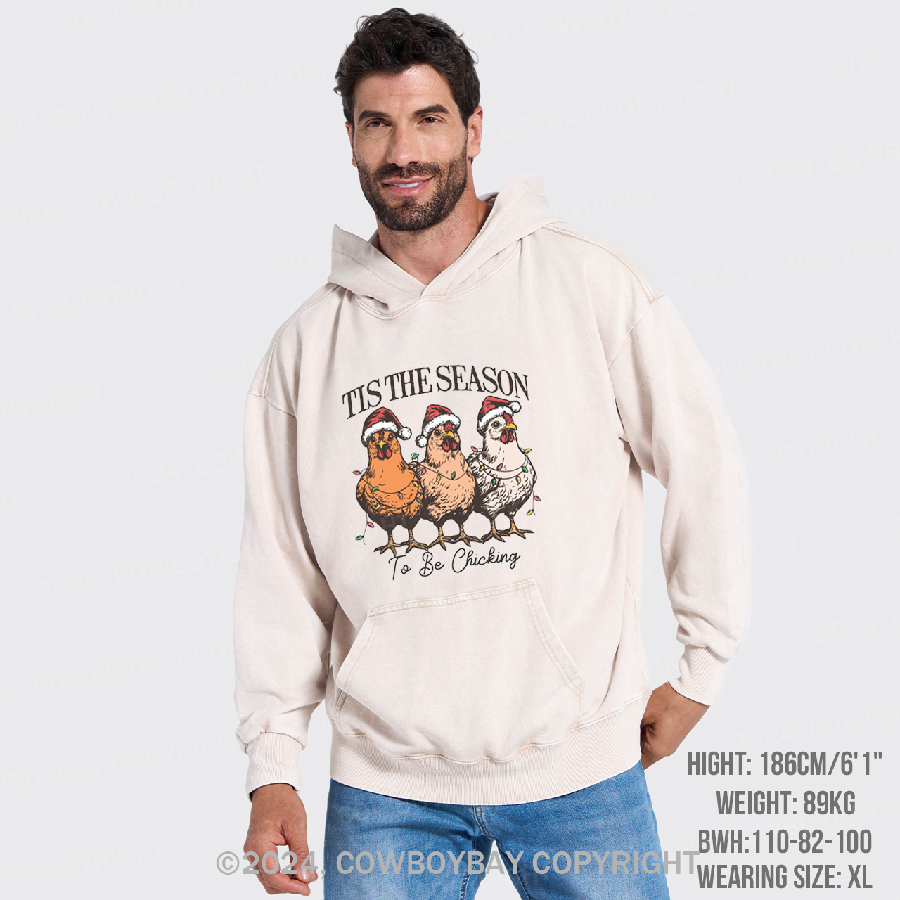 Tis The Season To Be Chicking Garment-Dye Hoodies