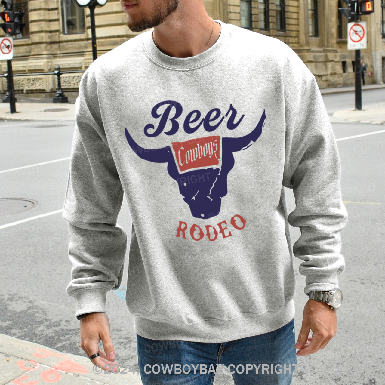 Retro Beer Rodeo Inspired Sweatshirt