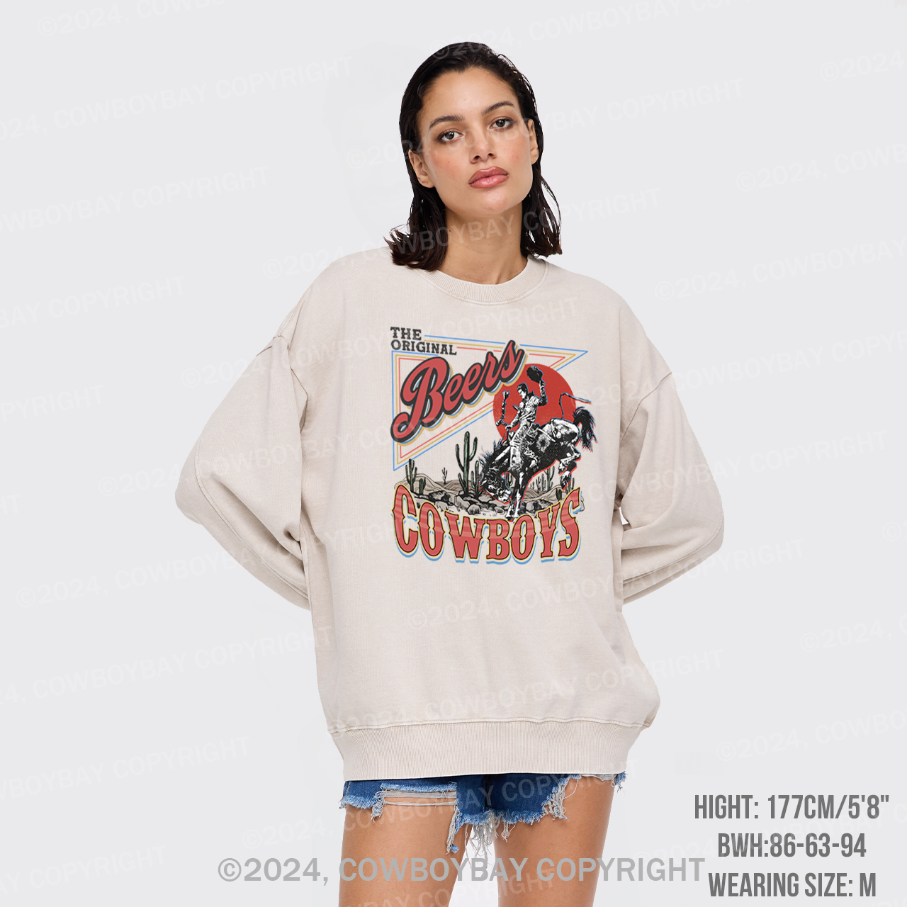 The Beers Rodeo Of Cowboys Washed Sweatshirts