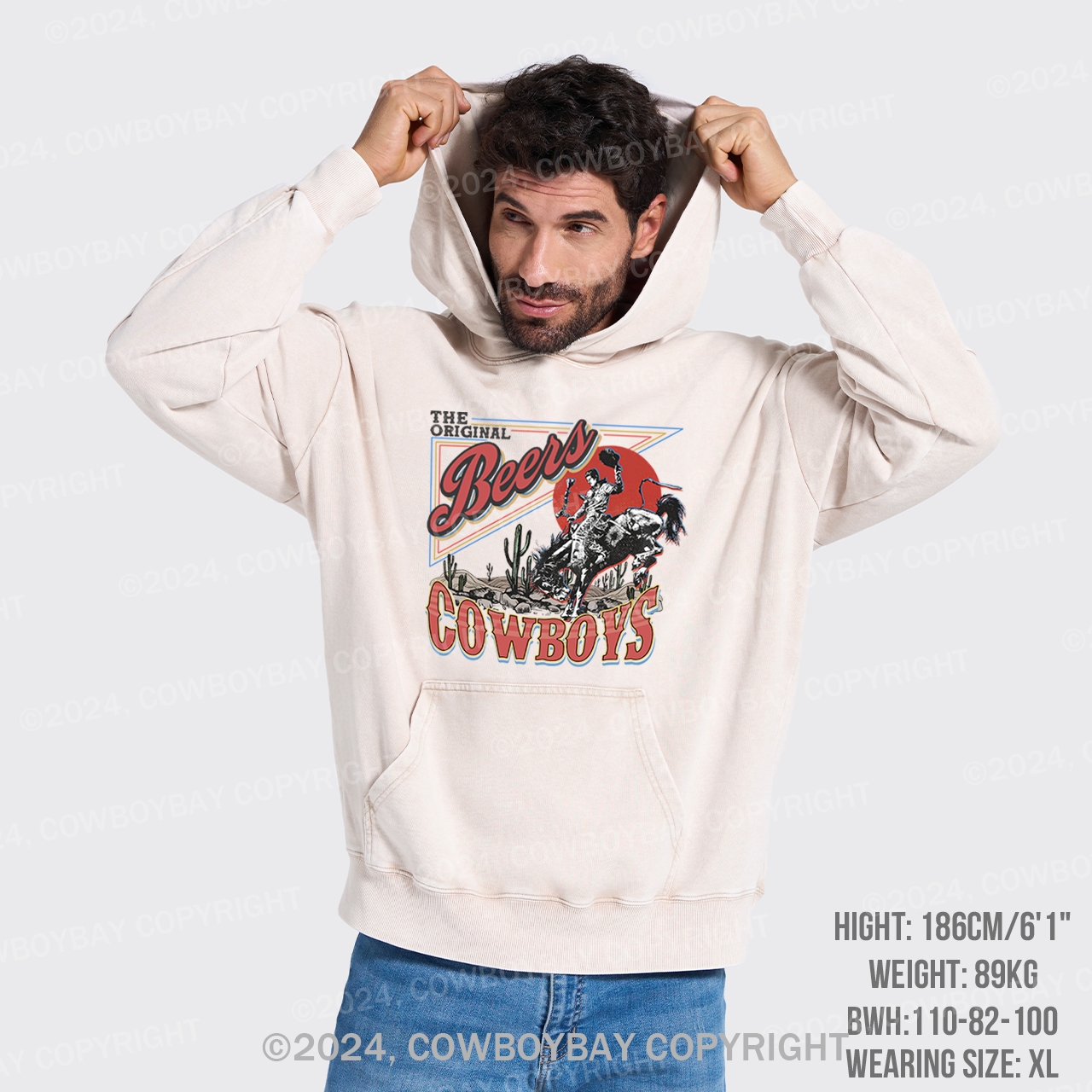 The Original Beers Rodeo Of Cowboys Garment-Dye Hoodies