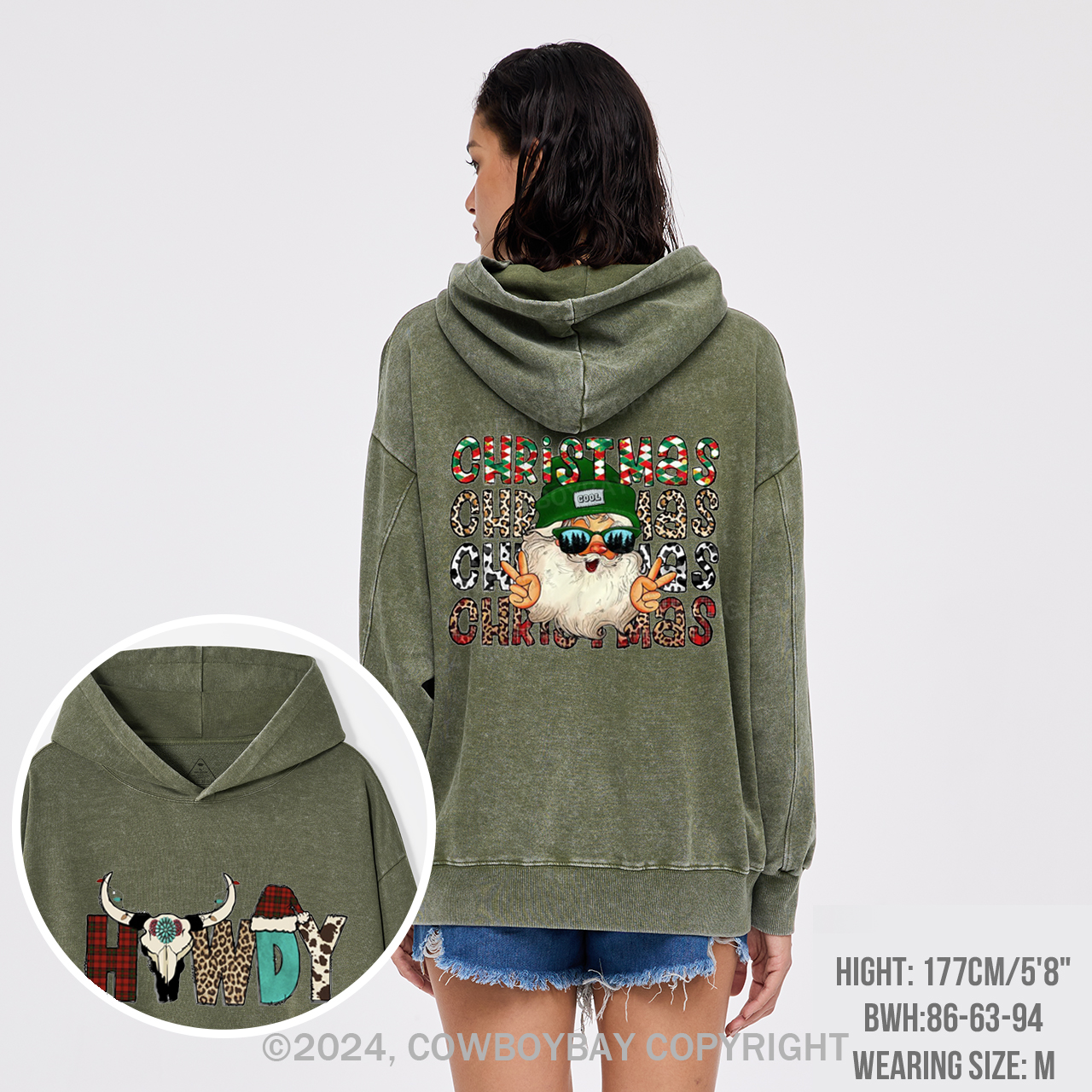 Cool Christmas Garment-Dye Hoodies