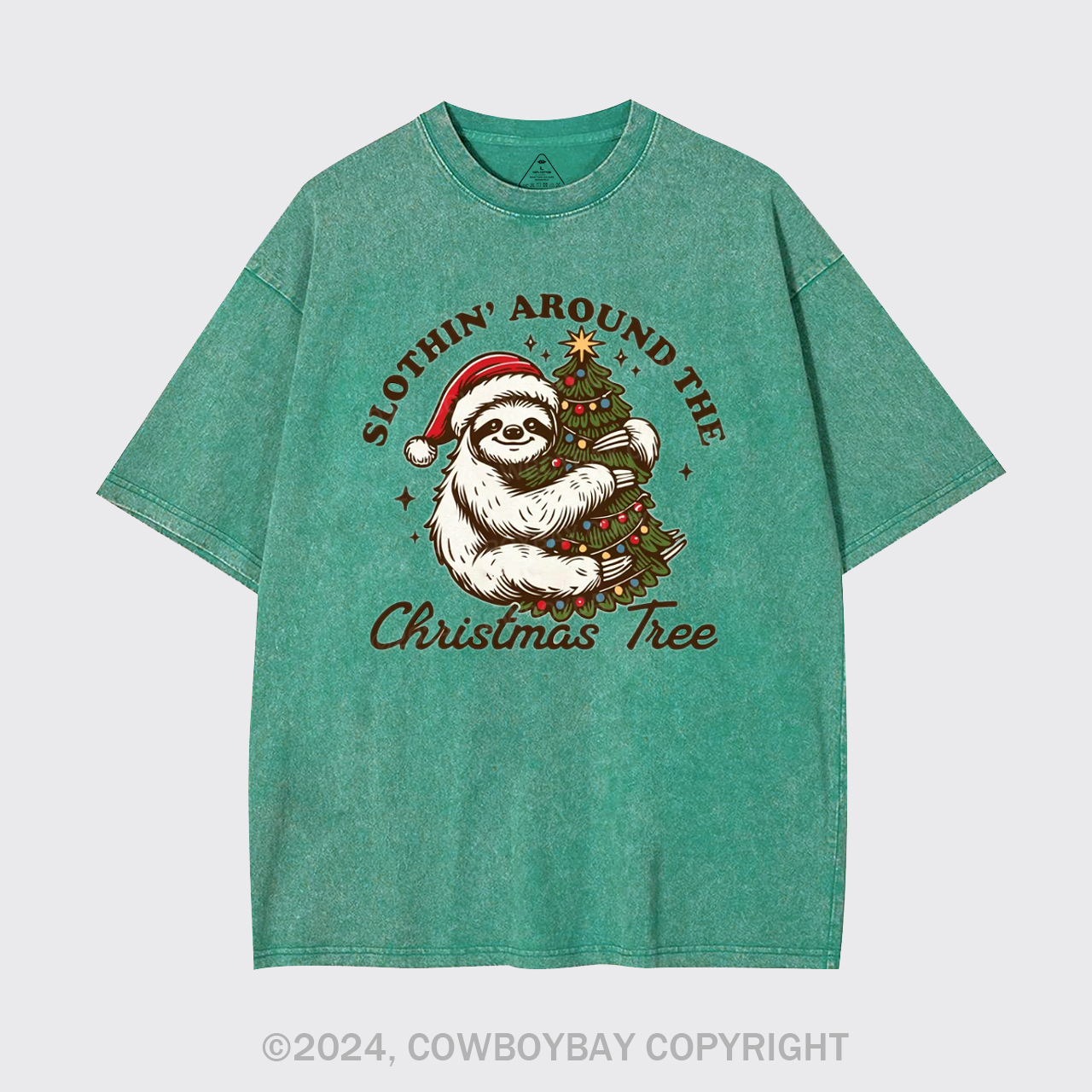 Slothin Around The Christmas Tree Garment-dye Tees