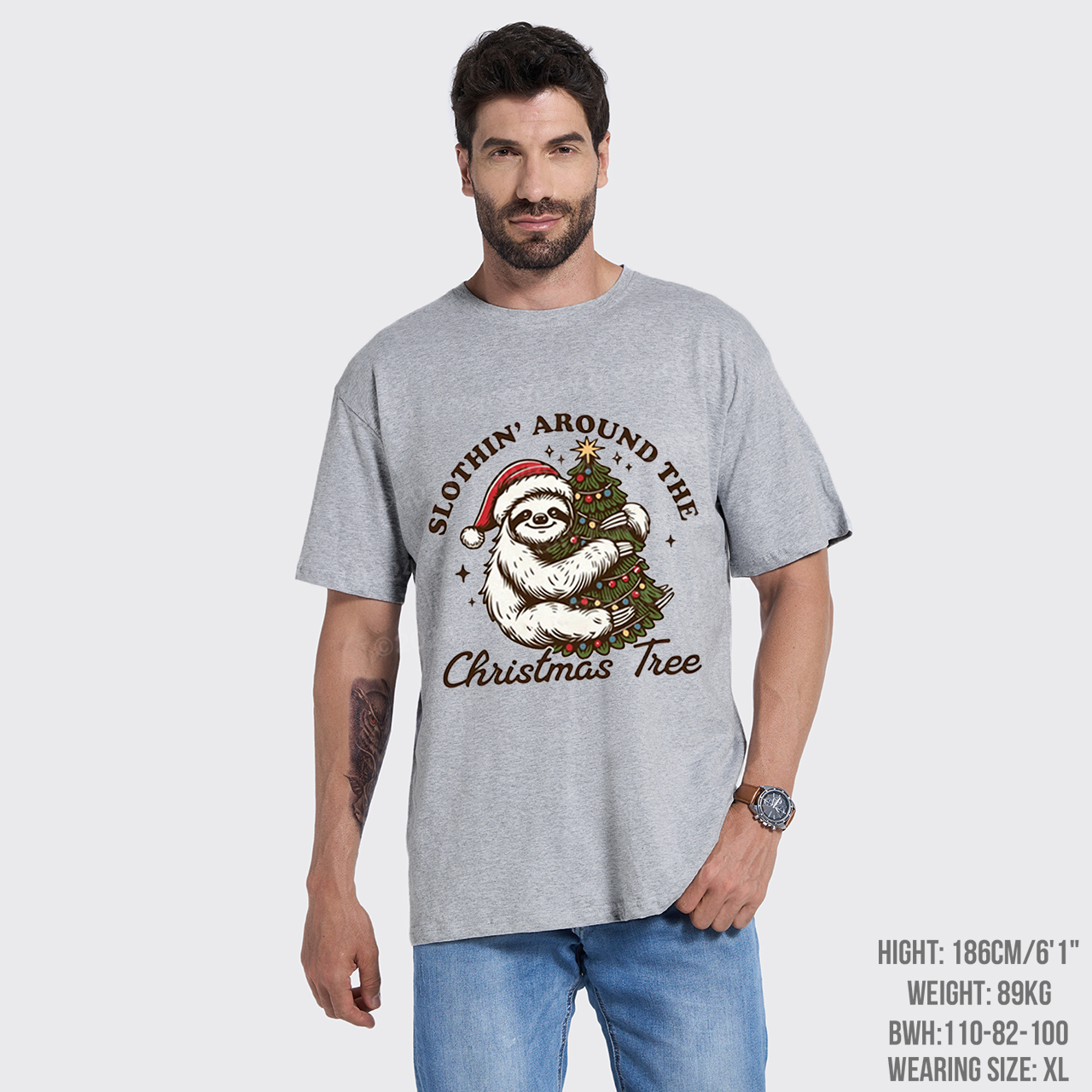 Slothin Around The Christmas Tree T-Shirts