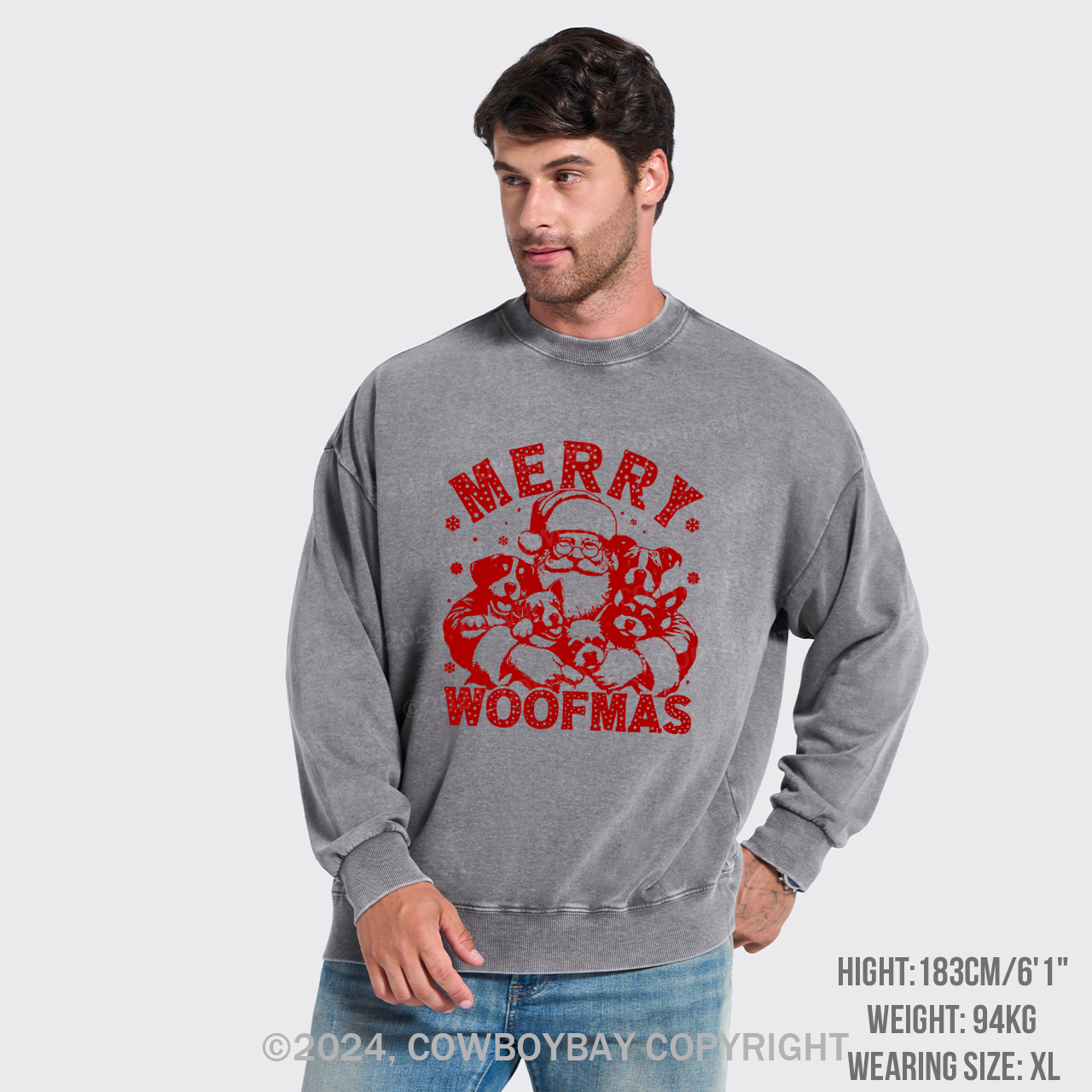 Merry Woofmas Washed Sweatshirts