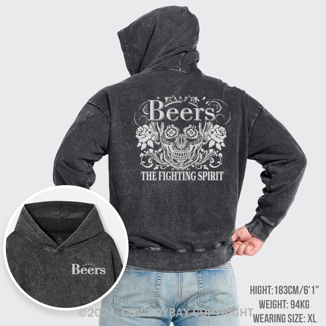 Beer Fighting Spirit Garment-Dye Hoodies