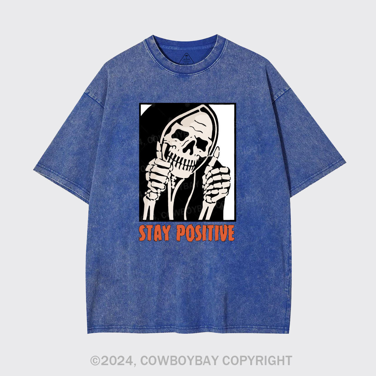 Stay Positive Skeleton Garment-dye Tees