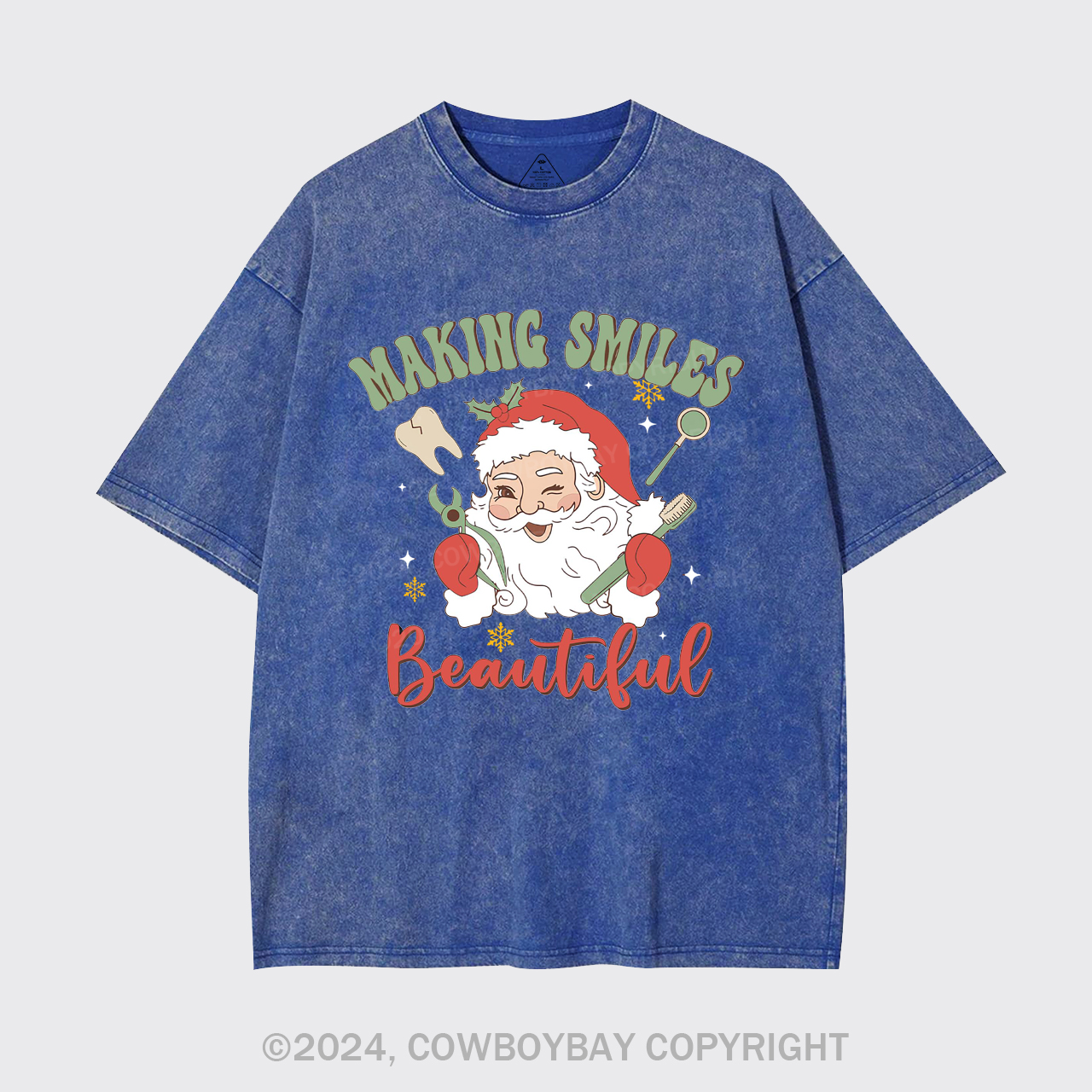 Making Smiles Santa Teeth Beautiful Garment-dye Tees
