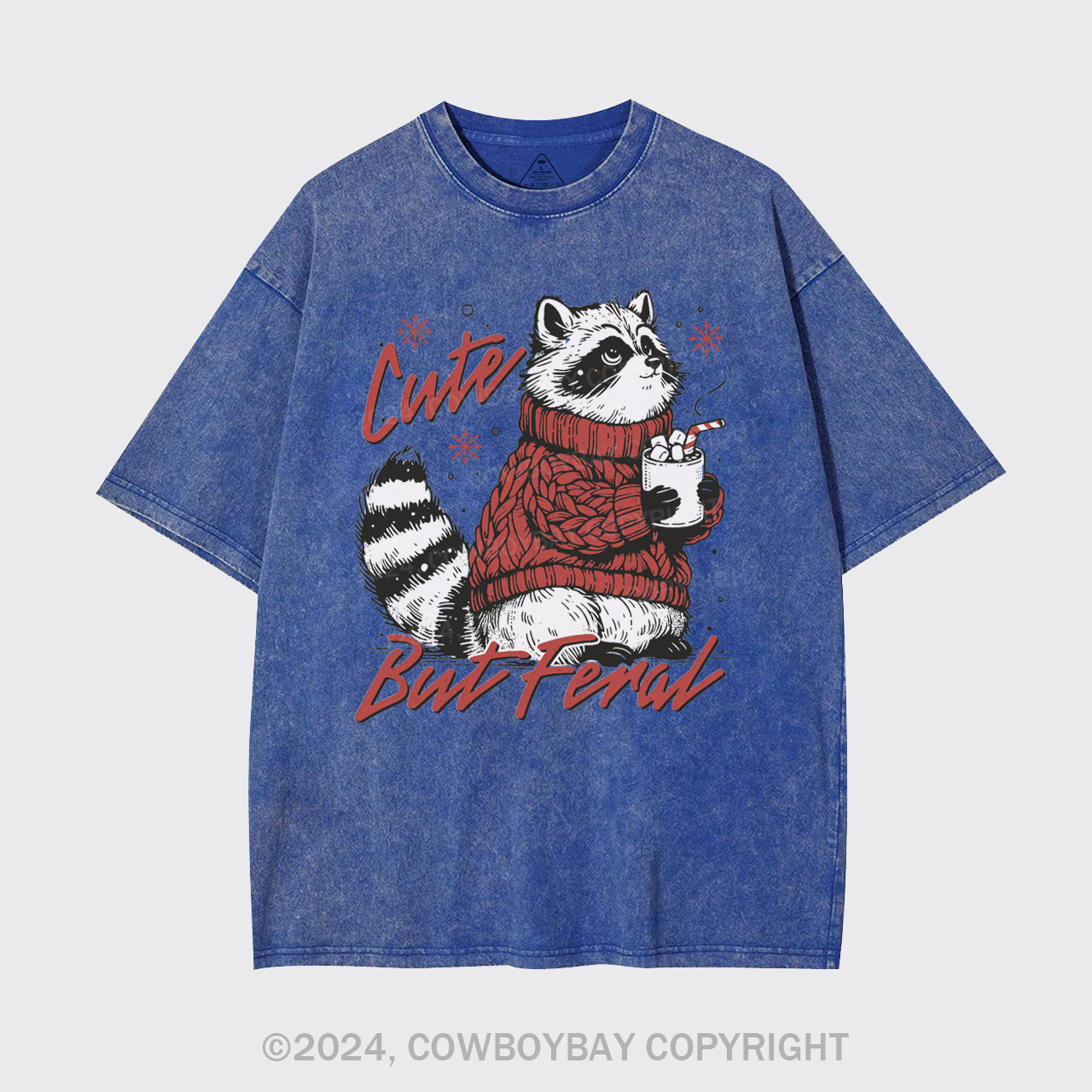 Funny Christmas Raccoon Garment-dye Tees