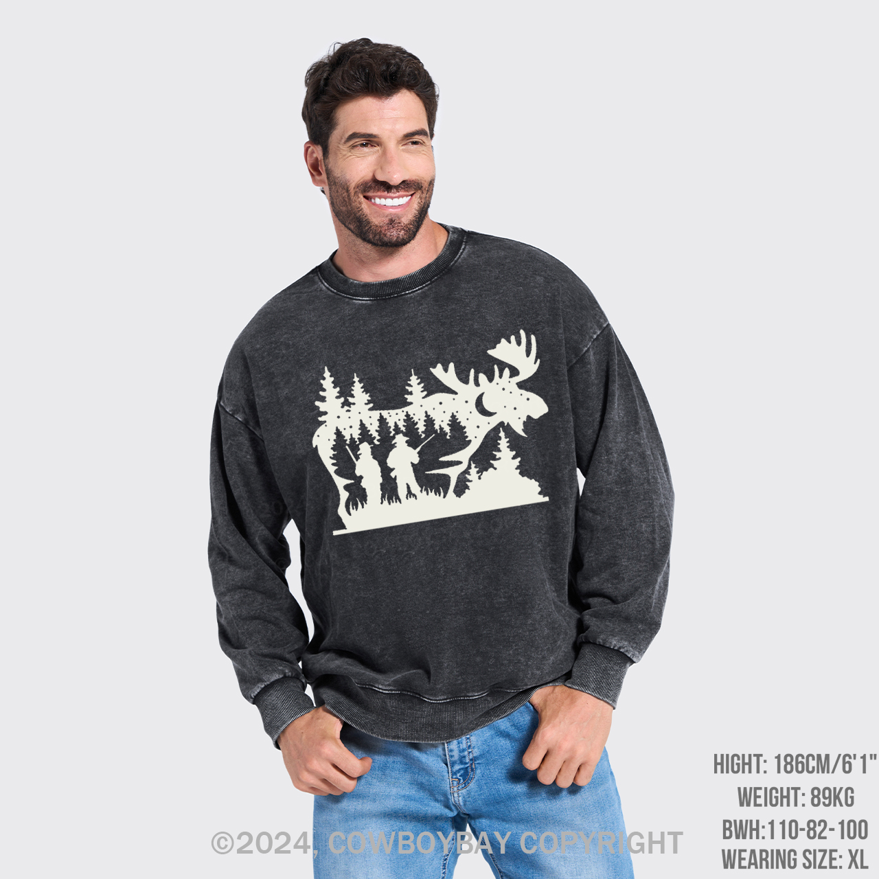 Moose Hunting Washed Sweatshirts