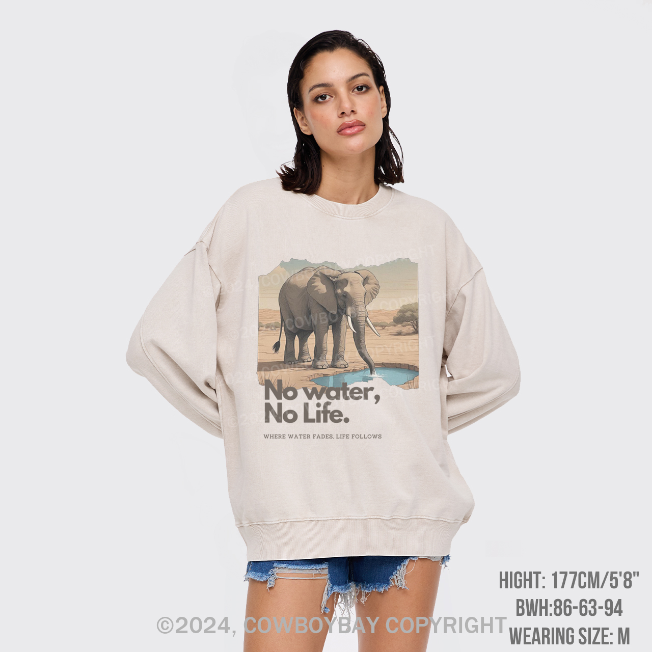 Elephant And Climate Change Protest Washed Sweatshirts