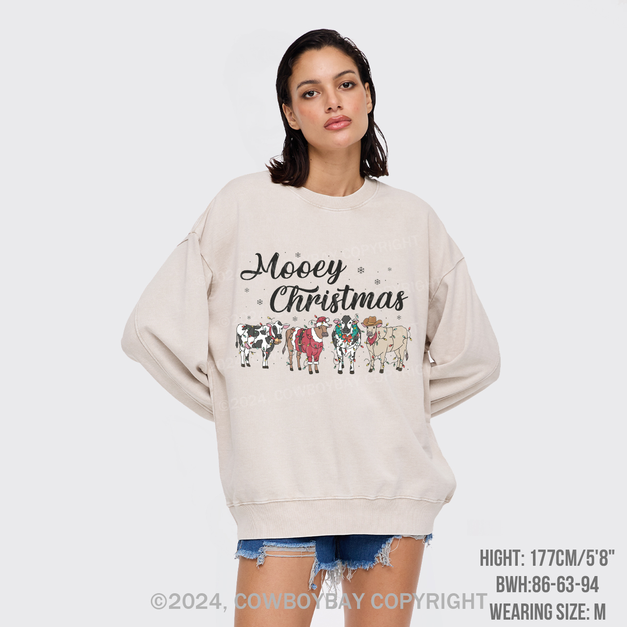 Cow Christmas Washed Sweatshirts