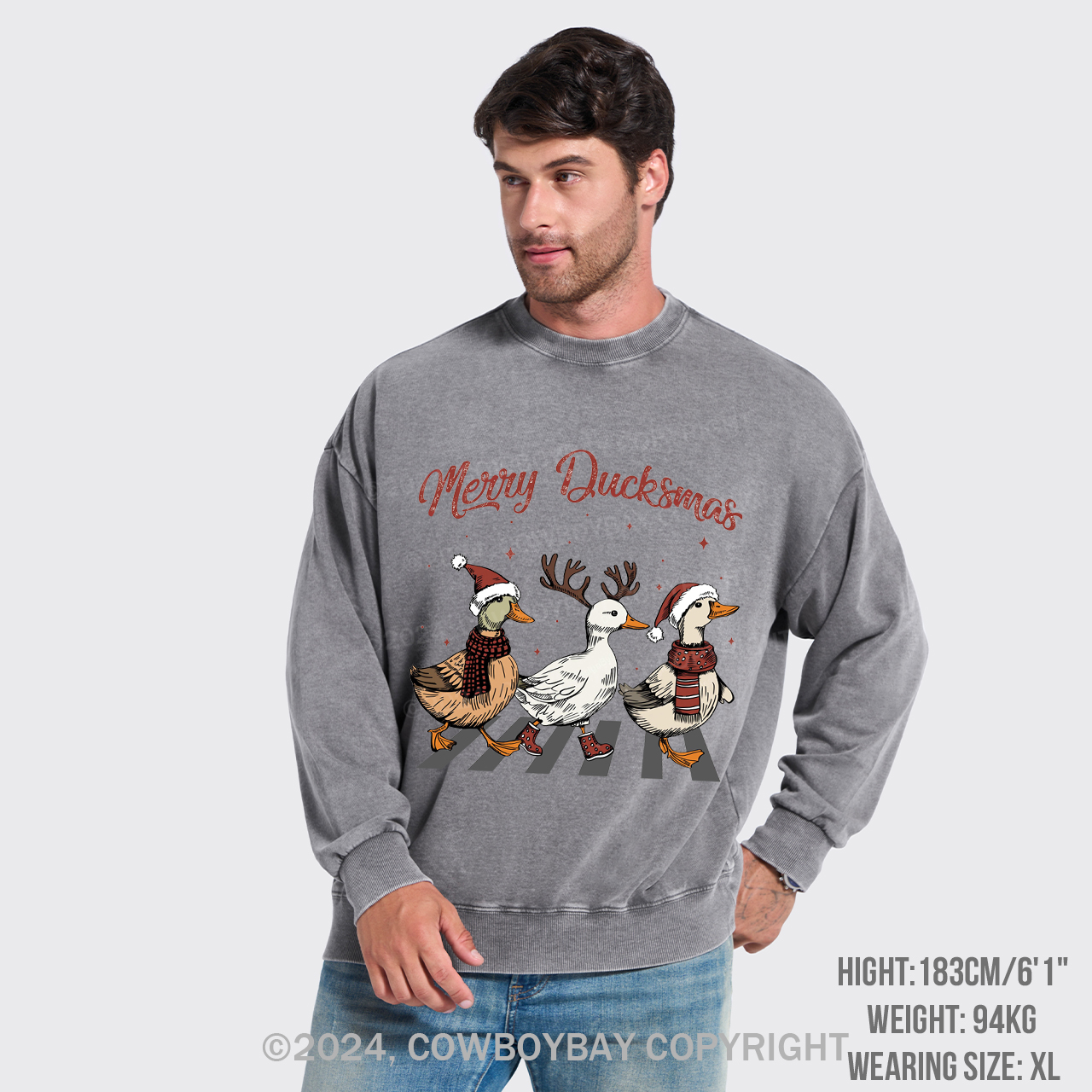 Merry Ducksmas Washed Sweatshirts
