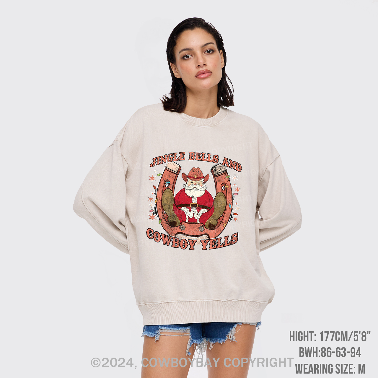 Jingle Bells And Cowboy Yells Washed Sweatshirts