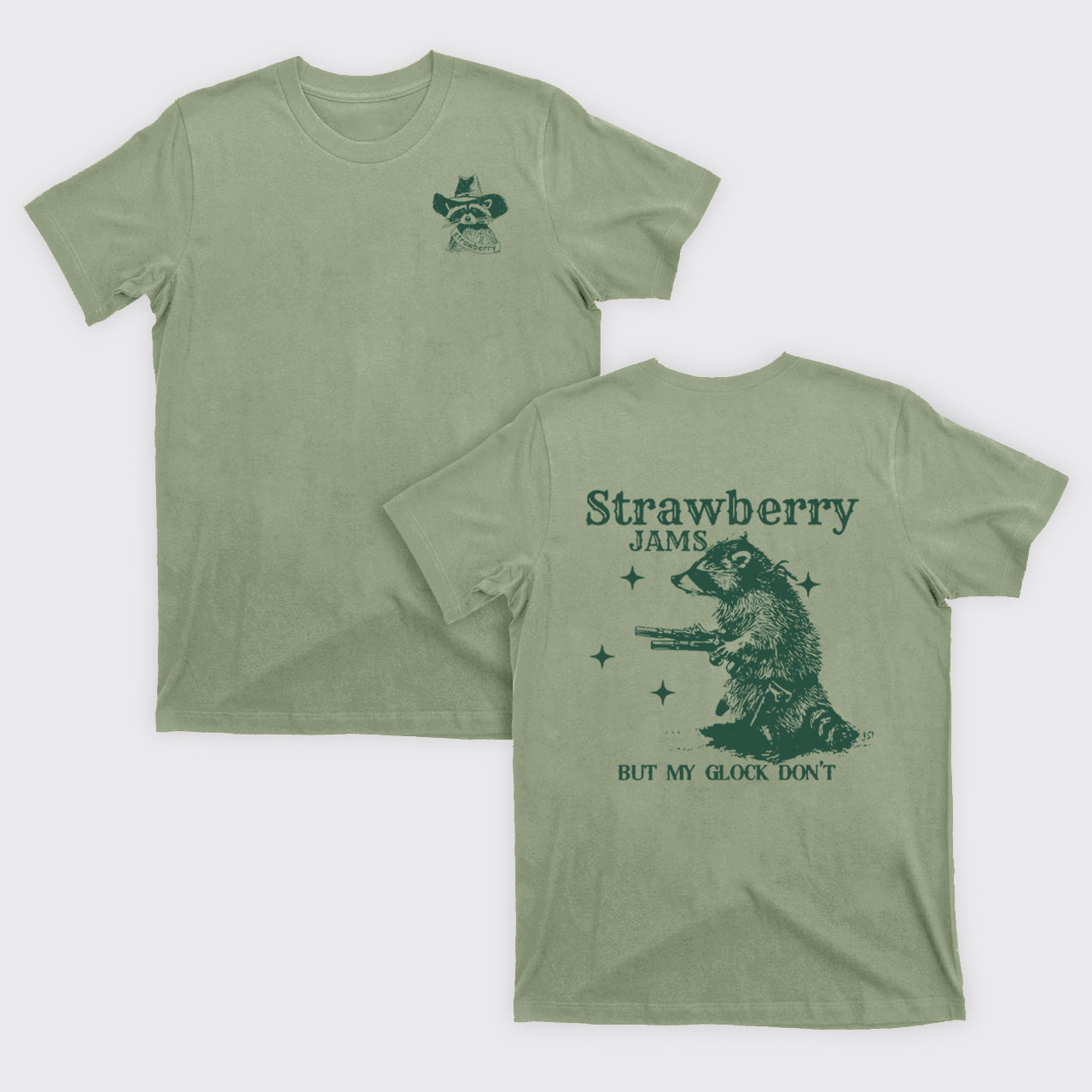 Snarky Sayings-Strawberry Jams But My Glock Don't T-Shirts