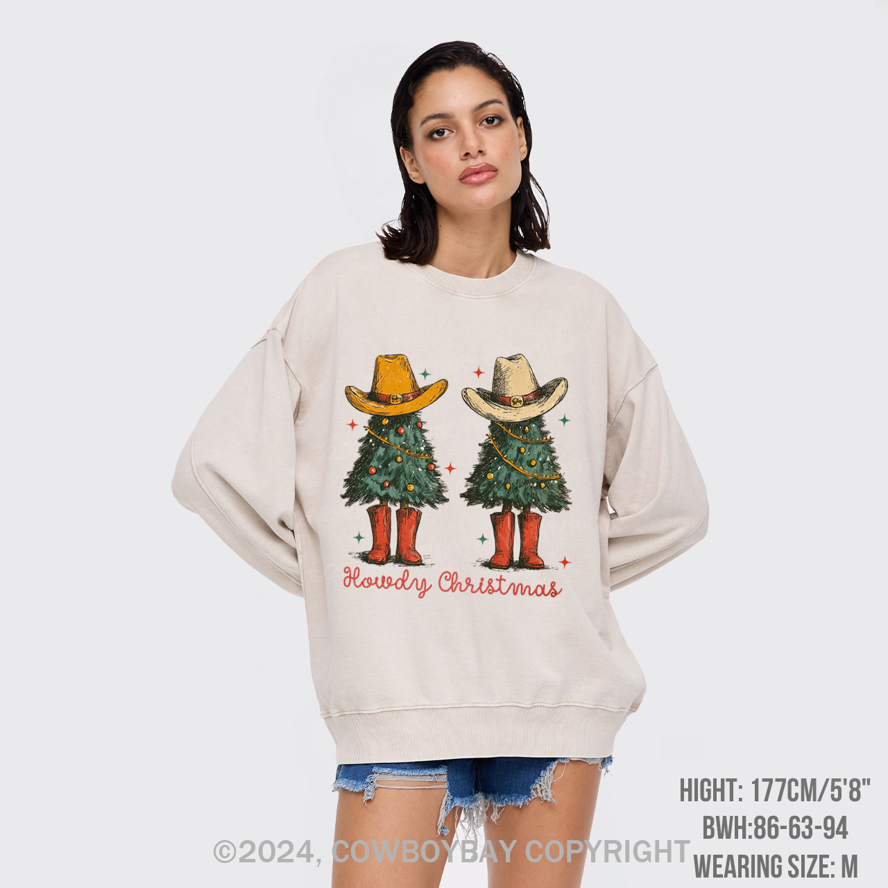 Retro Christmas Tree Washed Sweatshirts