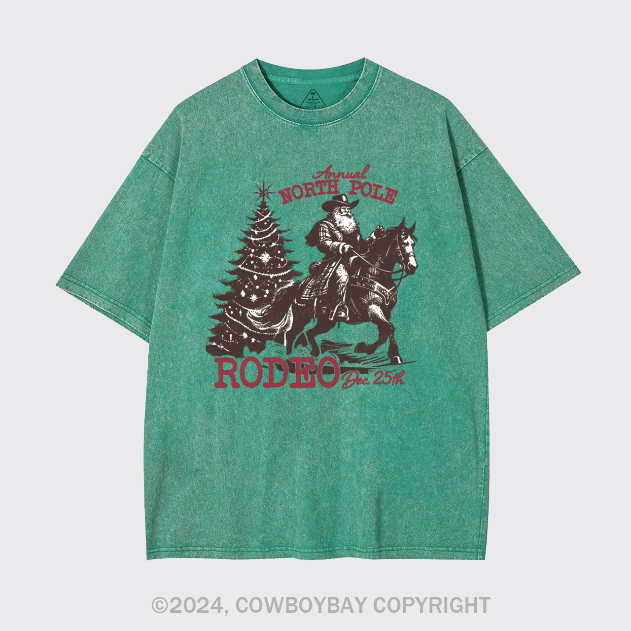 Cowboy Santa Western Christmas Garment-dye Tees