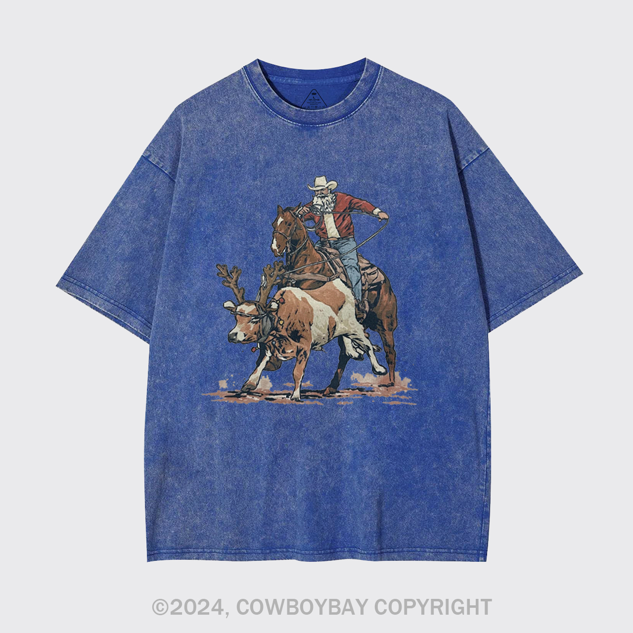 Western Roping Santa Garment-dye Tees