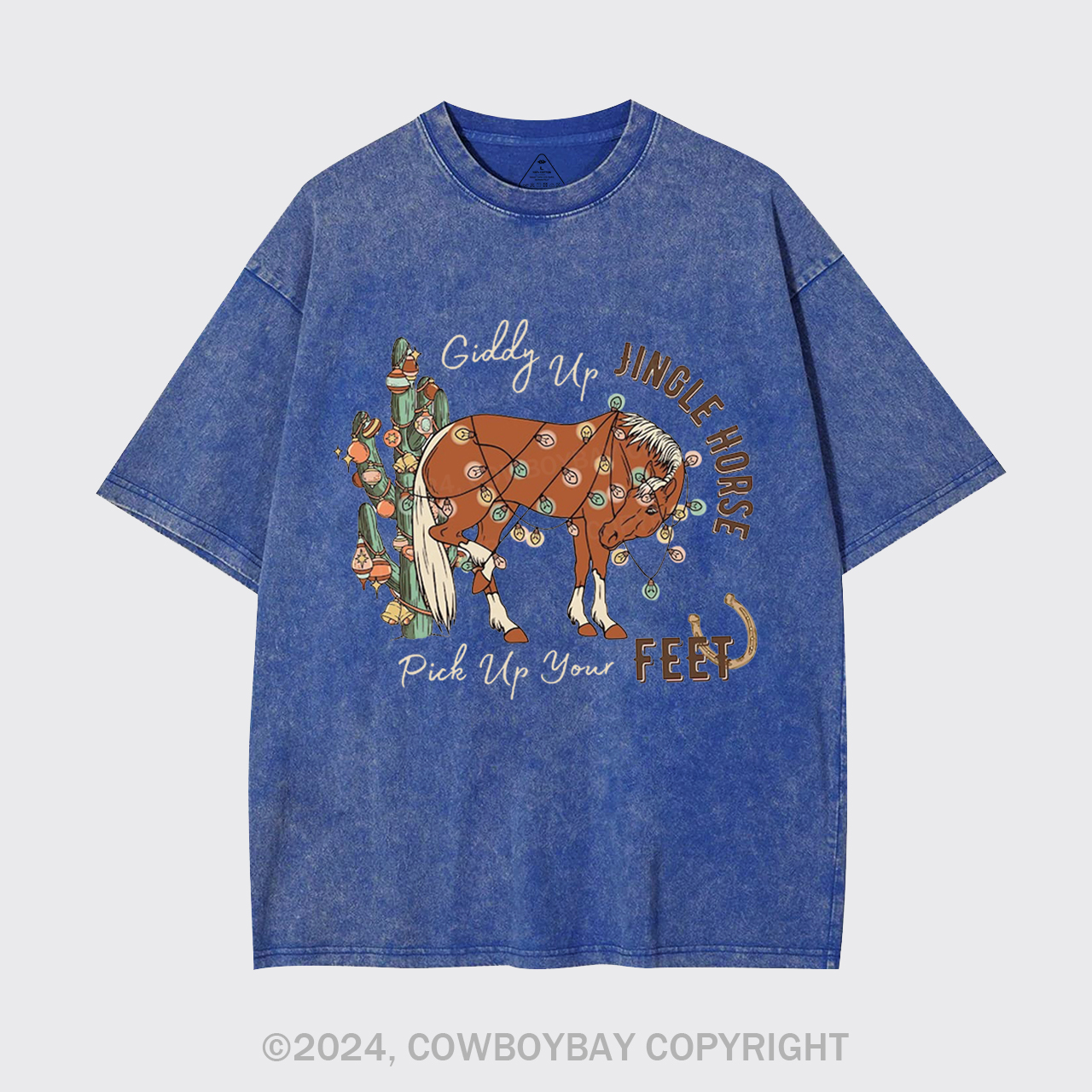 Giddy Up Jingle Horse Pick Up Your Feet Garment-dye Tees