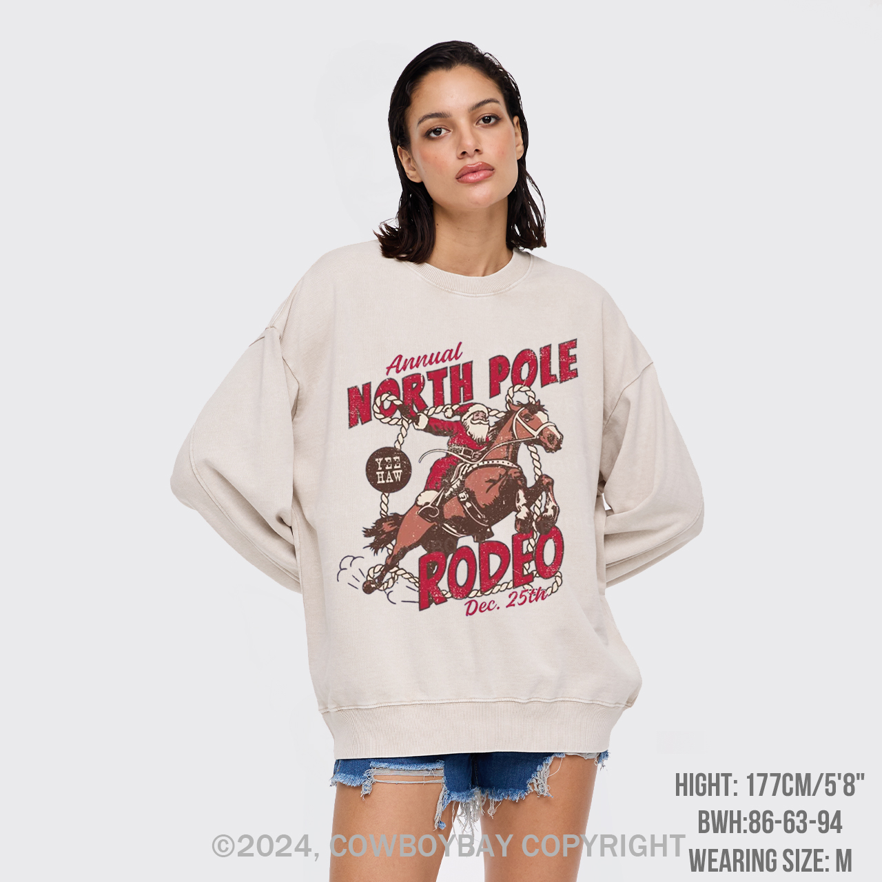North Pole Rodeo Crewneck Washed Sweatshirts