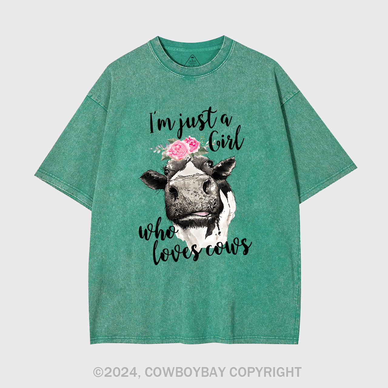I'm Just A Girl Who Loves Cows Cowboy Garment-dye Tees