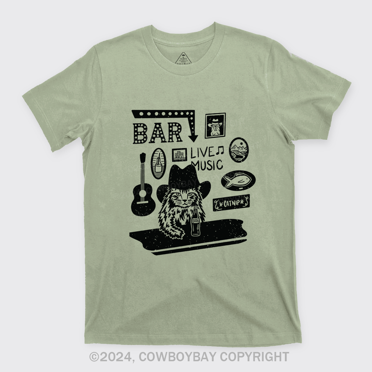 Cat with A Cowboy Hat In A Country Bar T-Shirts