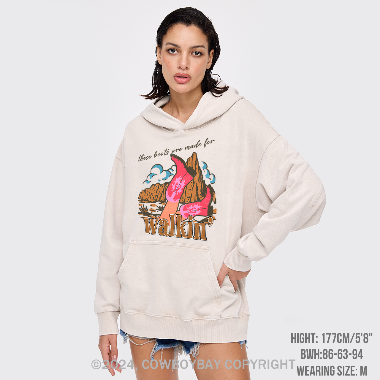 Boots Made For Walkin' Retro Garment-Dye Hoodies
