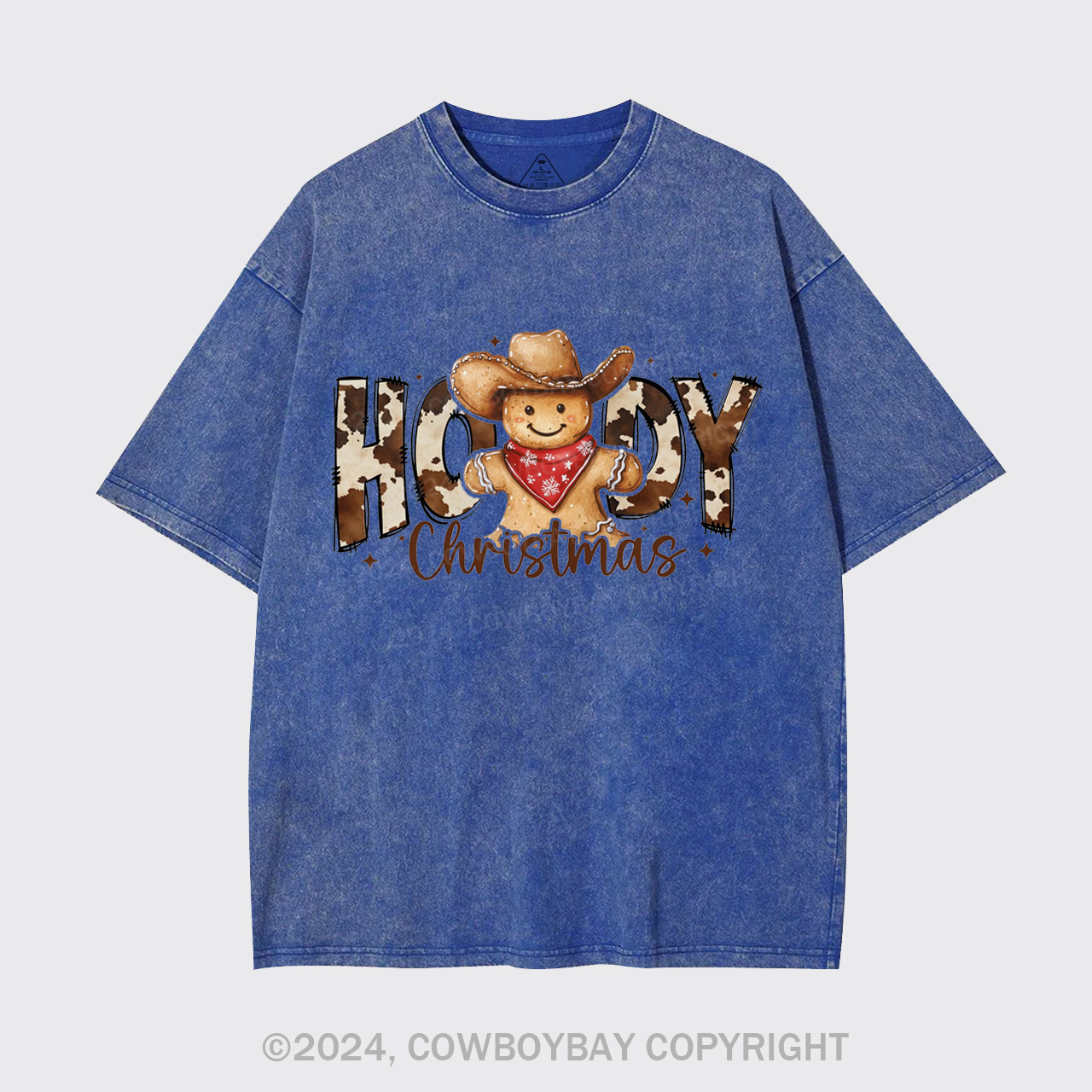 Howdy Christmas Gingerbread Man Garment-dye Tees
