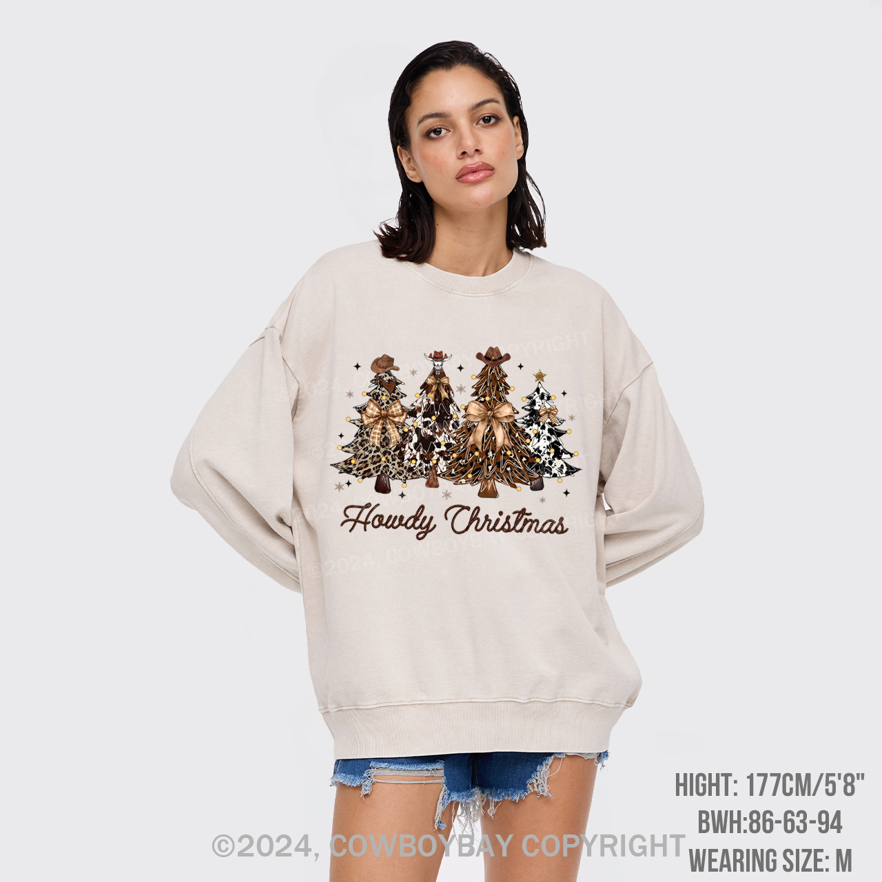 Retro Christmas Tree Washed Sweatshirts