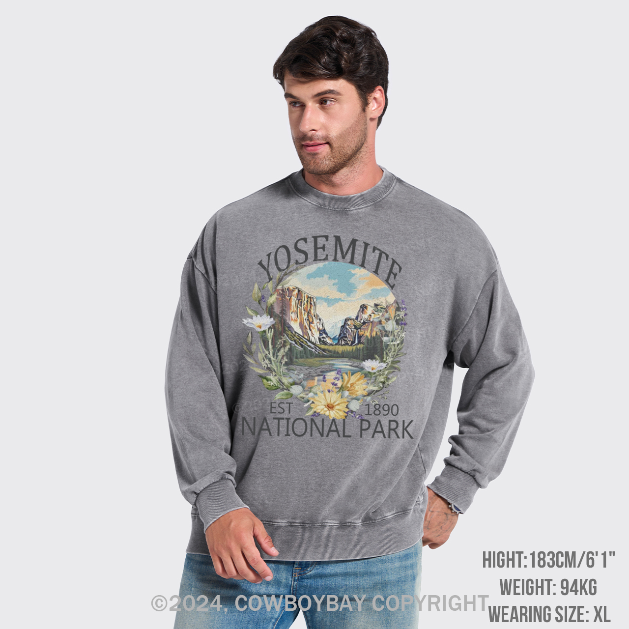 Cute Floral National Park Washed Sweatshirts