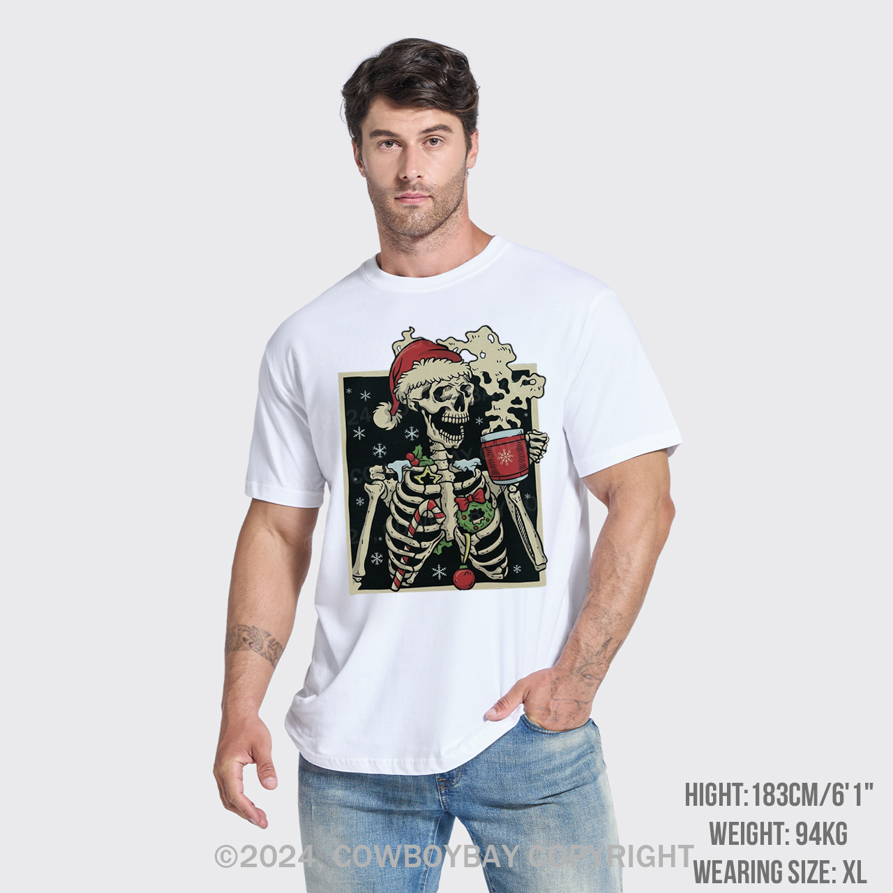 Dead Inside Skeleton Christmas T-Shirts