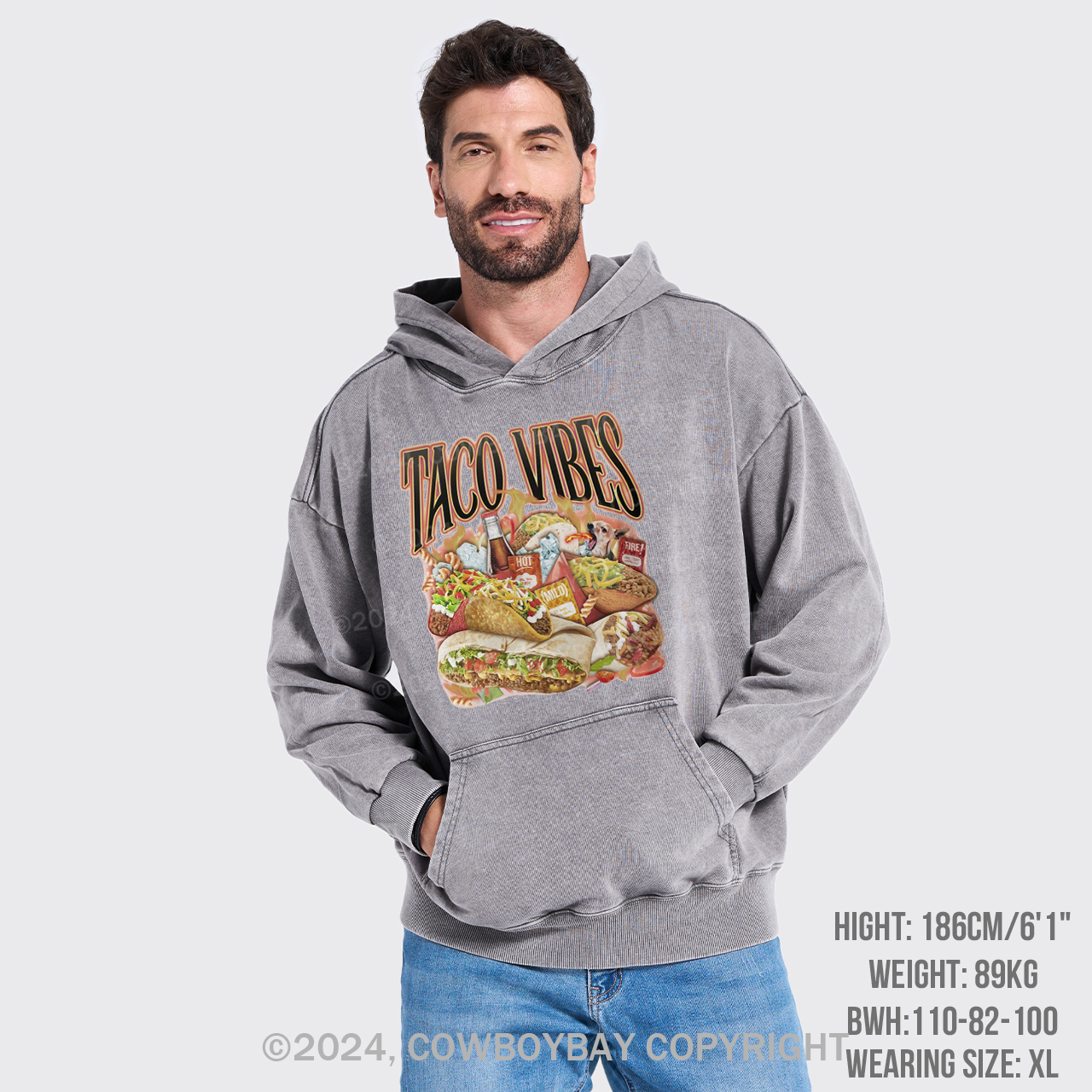 Taco Vibes Garment-Dye Hoodies