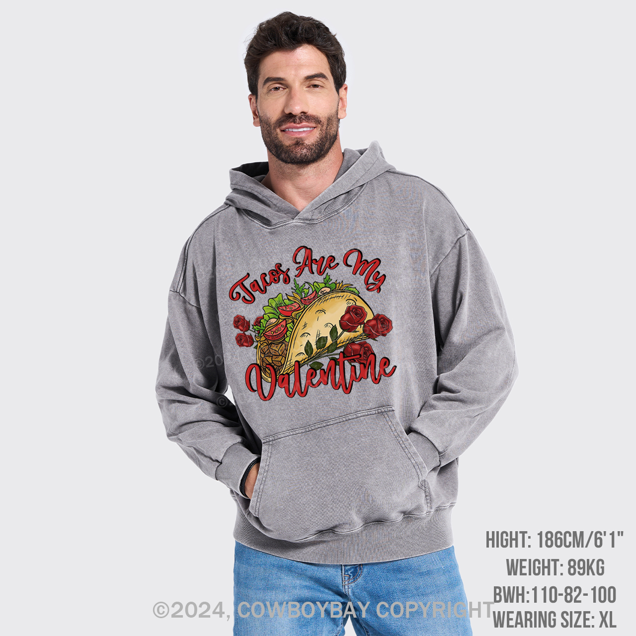 I'm Into Fitness, Fitness Taco In My Mouth Garment-Dye Hoodies