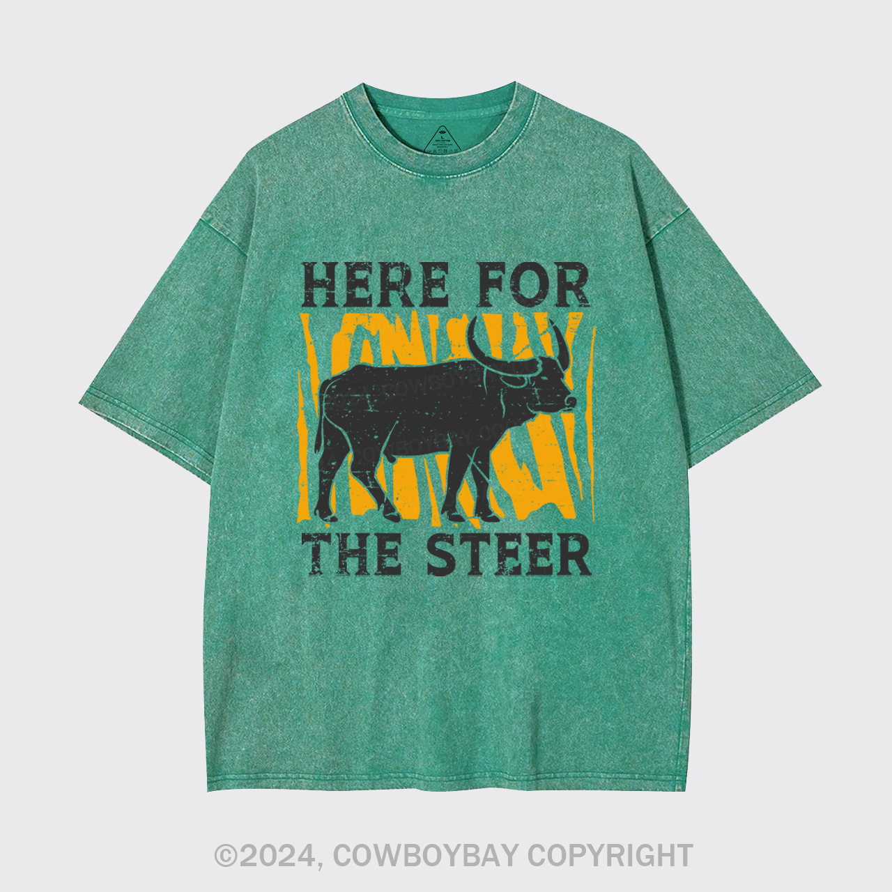 Bull In Arena Steer Wrestler Garment-dye Tees