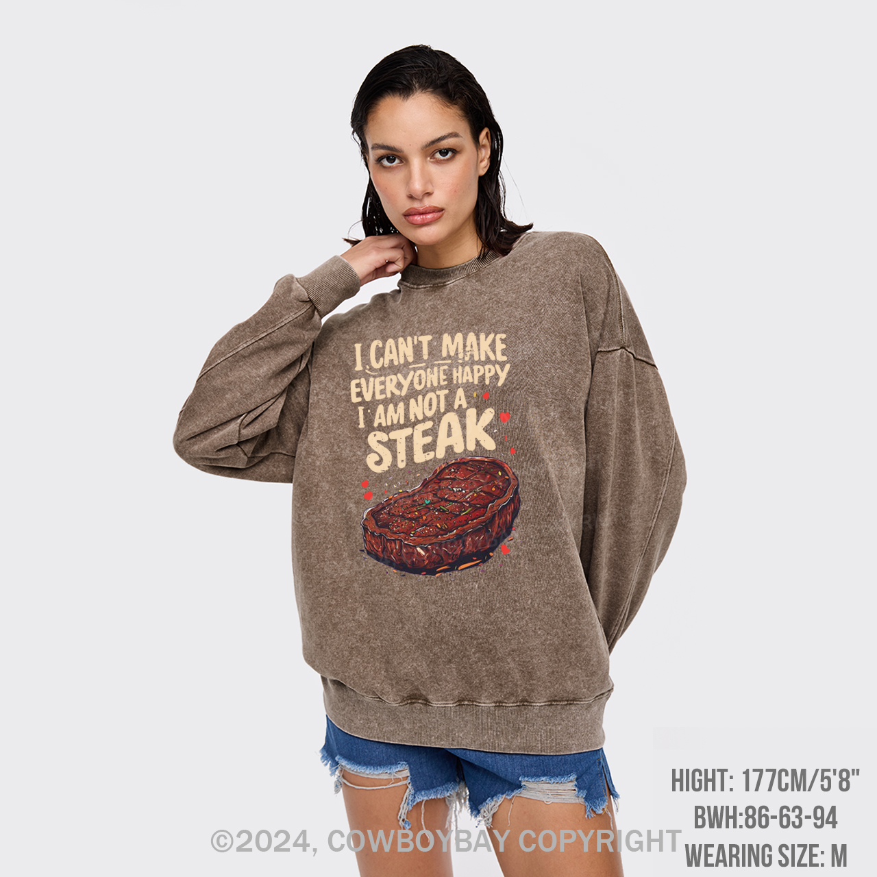 I Can't Make Everyone Happy,I'm Not A Steak Washed Sweatshirts