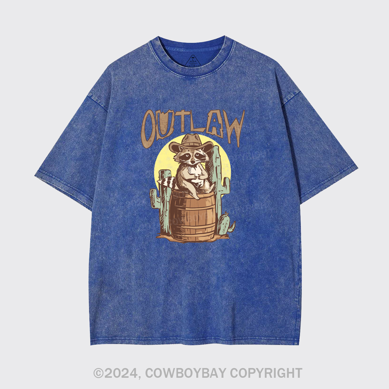 Retro Outlaw Raccoon Cowboy Garment-dye Tees