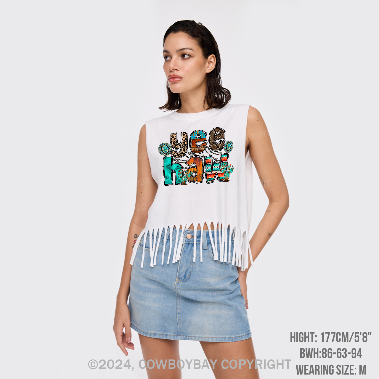 Yeehaw Style Cowgirl Fringe Tank