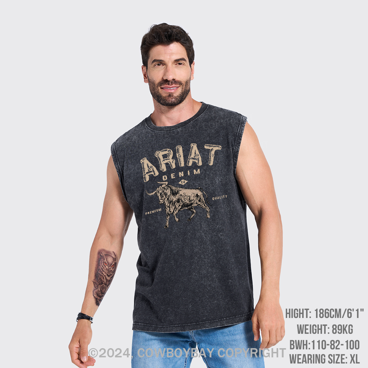 Ariat Denim Cowboy Washed Tanks